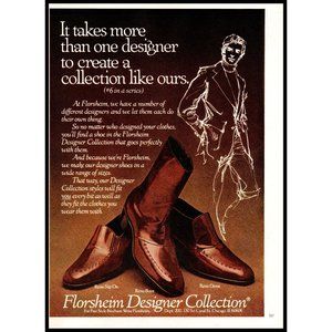 1978 Florsheim Designer Collection Mens Shoes Vintage Print Ad 70s Fashion Art